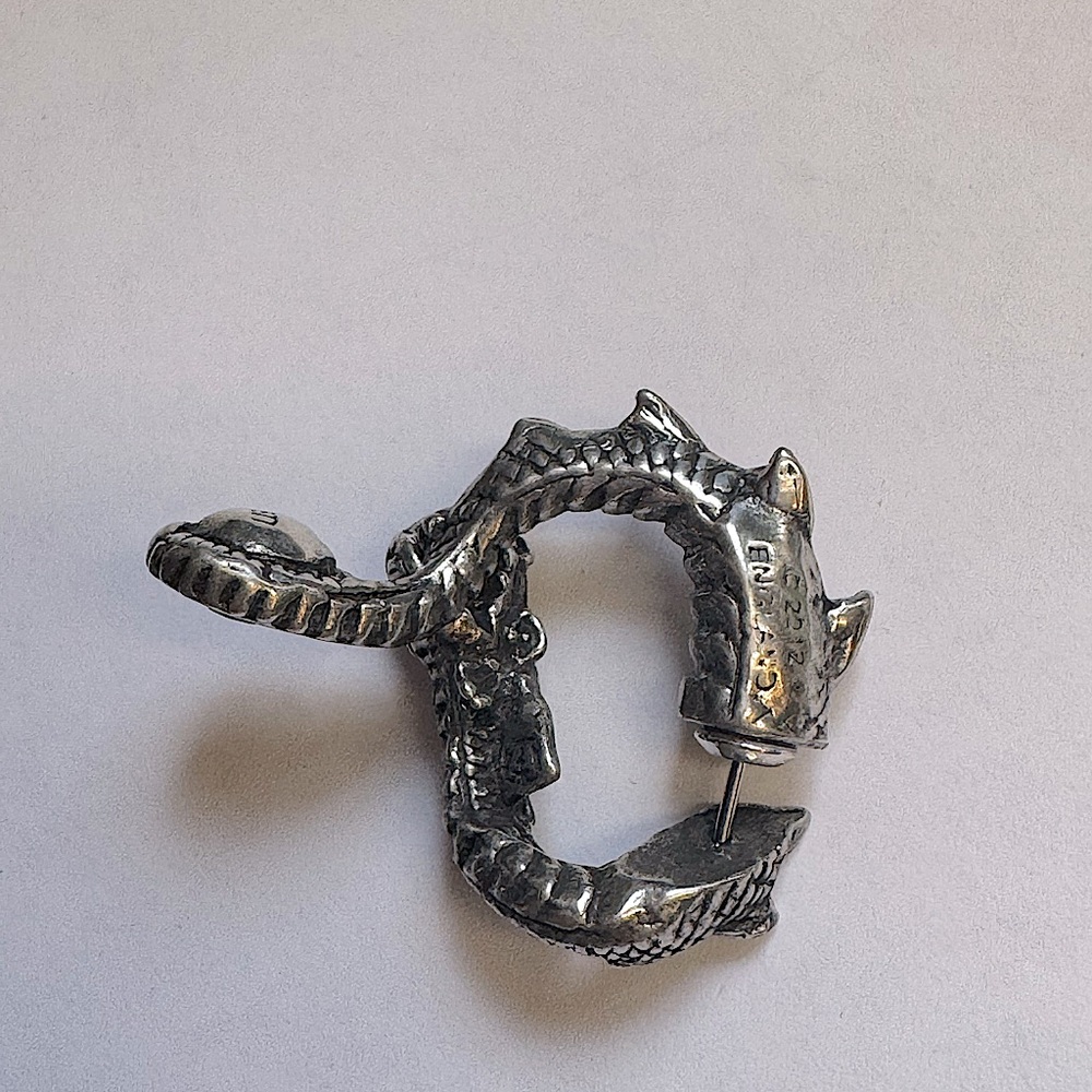 Alchemy of England Silver Dragon Earring with Black Gem NEW IN PACKAGE - Picture 2 of 2